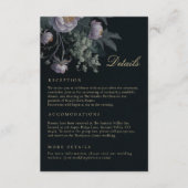 Peonies Dark Moody Wedding Details Behuizing Kaart (Voorkant)