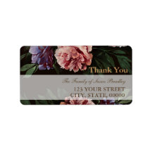 Peonies die 2 Familie schilderen Dank u het Etiket