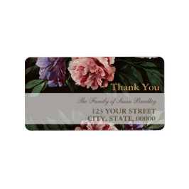 Peonies die 2 Familie schilderen Dank u het Etiket