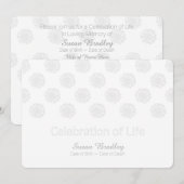 Peonies Digital Paper Cut-Out Celebration of Life Kaart (Voorkant / Achterkant)