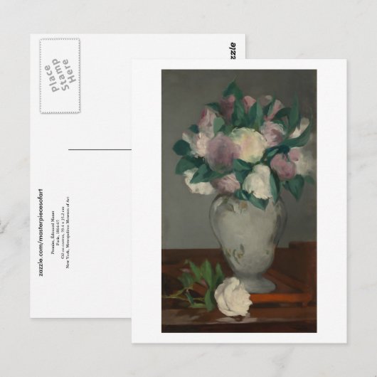 Peonies, Édouard Manet Briefkaart (Voorkant / Achterkant)