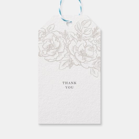 Peonies elegant flower hoek cadeaulabel (Achterkant)