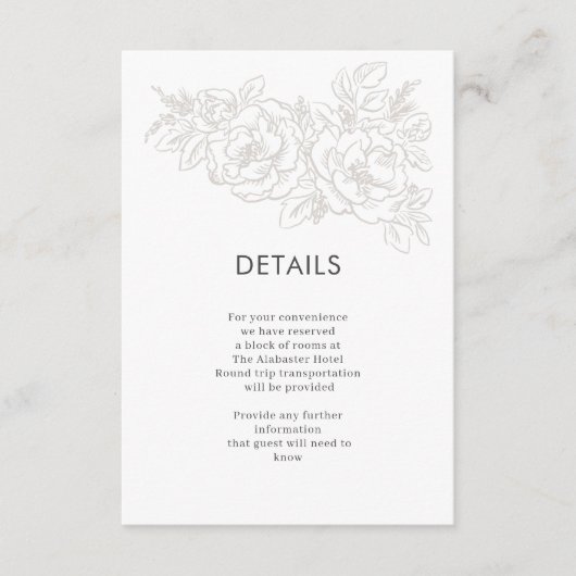 Peonies elegant flower hoek informatiekaartje (Voorkant)