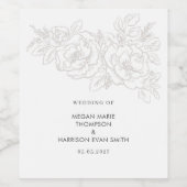 Peonies elegant flower hoek Wijnlabel Wijn Etiket (Enkel label)