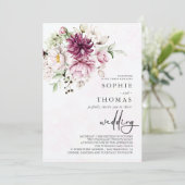 Peonies elegante bruiloft kaart (Staand voorkant)