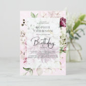 Peonies elegante verjaardag kaart (Staand voorkant)