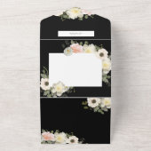 Peonies en Anemones die weduwschap uitnodigen All In One Uitnodiging (Buitenkant)