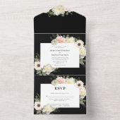 Peonies en Anemones die weduwschap uitnodigen All In One Uitnodiging (Binnen)