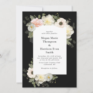 Peonies en Anemones die weduwschap uitnodigen Kaart