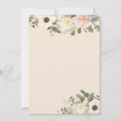 Peonies en Anemones die weduwschap verbloemen Kaart (Achterkant)