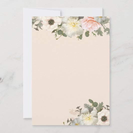 Peonies en Anemones die weduwschap verbloemen Kaart (Achterkant)