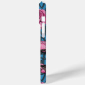 Peonies en bomen op blauw Case-Mate iPhone case (Achterkant / Links)