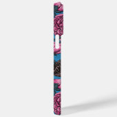Peonies en bomen op blauw Case-Mate iPhone case (Achterkant / Rechts)