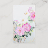 Peonies en botervliegen/Chinees schilderontwerp Visitekaartje (Achterkant)