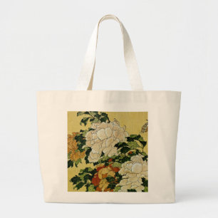 Peonies en Butterfly Grote Tote Bag