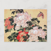 Peonies en Butterfly Hokusai Briefkaart (Voorkant)