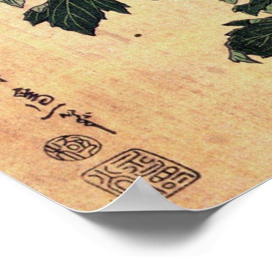 Peonies en Butterfly Hokusai Poster (Hoek)