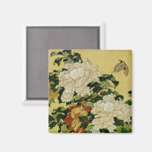 Peonies en Butterfly Magneet (Voorkant / Achterkant)