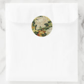Peonies en Butterfly Ronde Sticker (Tas)