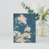 Peonies en Canarische Eilanden, door Katsushika Ho Briefkaart (Staand voorkant)
