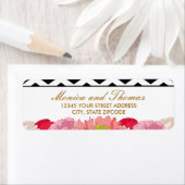 Peonies en Chevrons Etiket (Insitu)