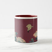 Peonies en de Canarische Eilanden Tweekleurige Koffiemok (Center)