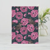 Peonies en draden op donkergrijs (Staand voorkant)