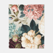 Peonies en Gardenia Seamless Floral Pattern Fleece Deken (Voorkant)