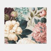 Peonies en Gardenia Seamless Floral Pattern Fleece Deken (Voorkant (Horizontaal))