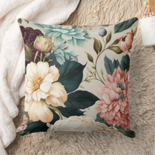 Peonies en Gardenia Seamless Floral Pattern Kussen