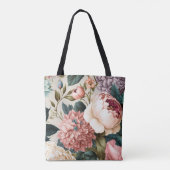 Peonies en Gardenia Seamless Floral Pattern Tote Bag (Achterkant)
