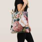 Peonies en Gardenia Seamless Floral Pattern Tote Bag (Dichtbij)