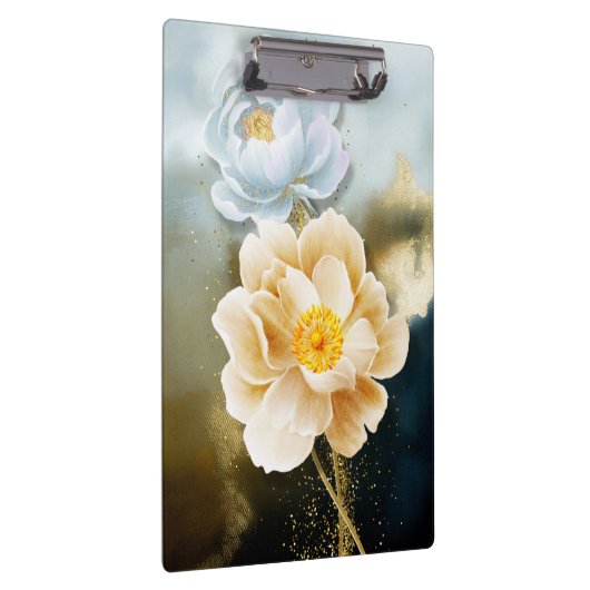 Peonies en Gold Glitter Klembord (Rechts)