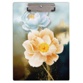 Peonies en Gold Glitter Klembord (Voorkant)