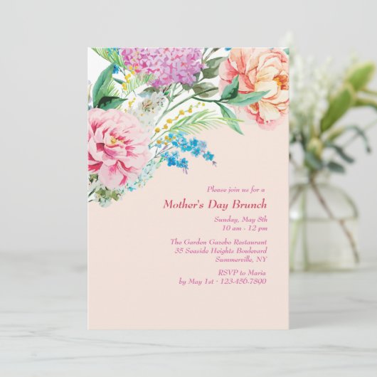 Peonies en Lilacs Invitation Kaart (Staand voorkant)