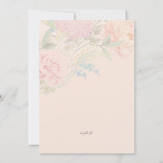 Peonies en Lilacs Invitation Kaart (Achterkant)
