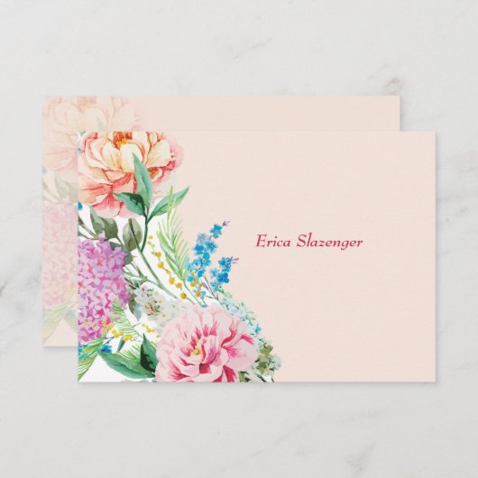 Peonies en Lilacs Note Card Notitiekaartje (Voorkant / Achterkant)