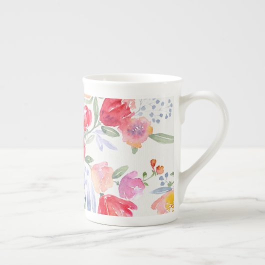 Peonies en papavers porselein kop (Rechts)