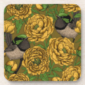 Peonies en Peonies Bier Onderzetter (Voorkant)