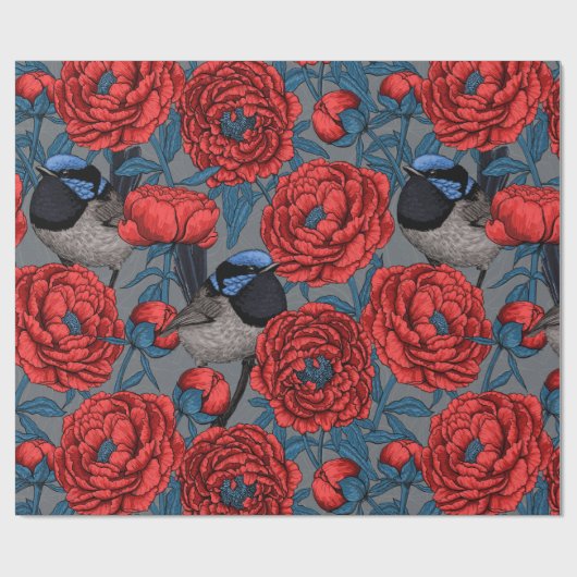Peonies en Peonies Cadeaupapier (Vlak)