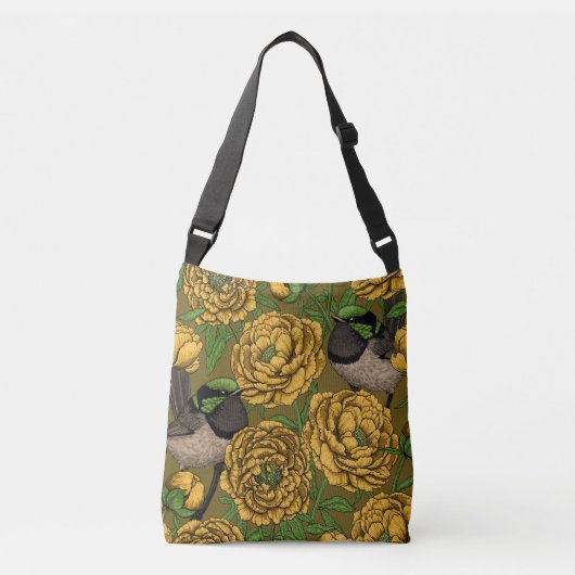 Peonies en Peonies Crossbody Tas (Voorkant)
