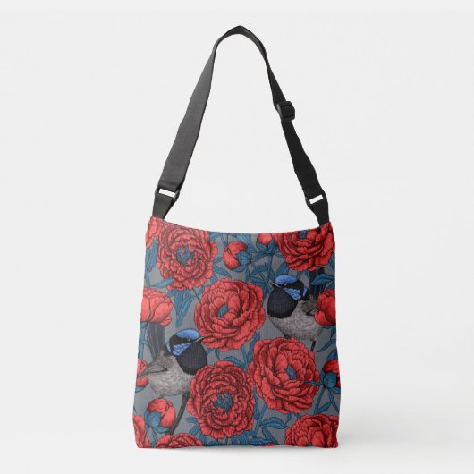 Peonies en Peonies Crossbody Tas (Voorkant)