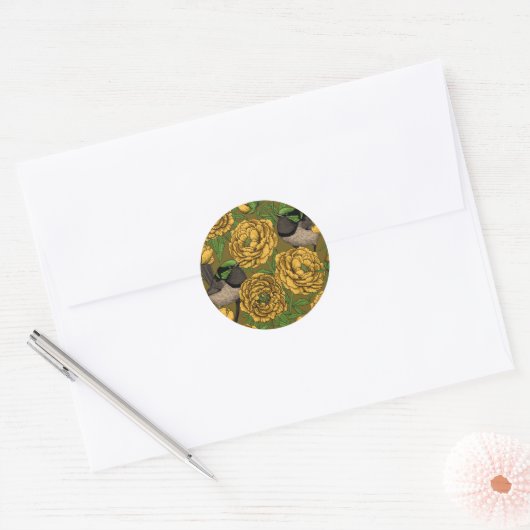 Peonies en Peonies Ronde Sticker (Envelop)