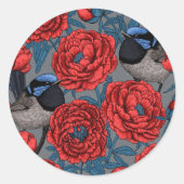 Peonies en Peonies Ronde Sticker (Voorkant)