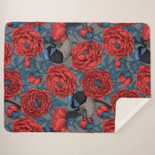 Peonies en Peonies Sherpa Deken (Voorkant (horizontaal))