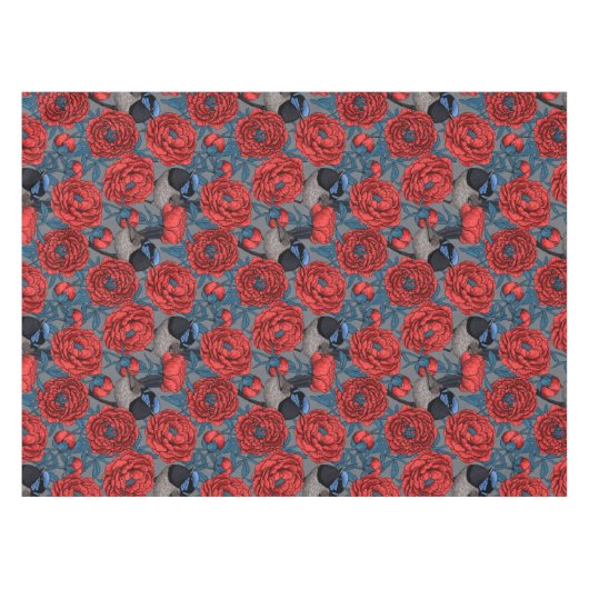 Peonies en Peonies Tafelkleed (Voorkant (Horizontaal))