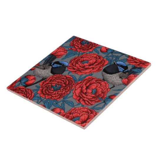 Peonies en Peonies Tegeltje (Zijkant)