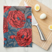 Peonies en Peonies Theedoek (Quarter Fold)