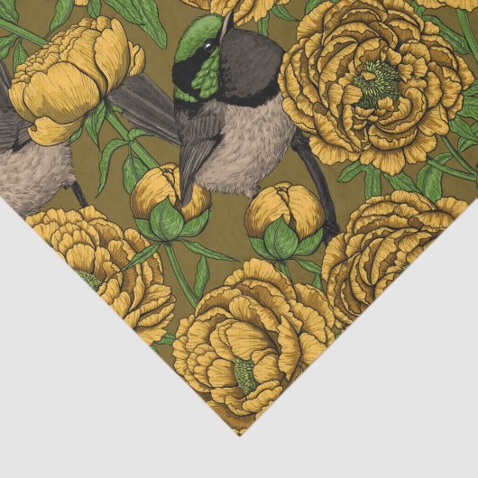 Peonies en Peonies Tissuepapier (Detail)