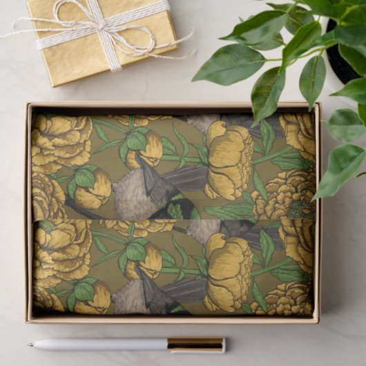 Peonies en Peonies Tissuepapier (Geschenk)